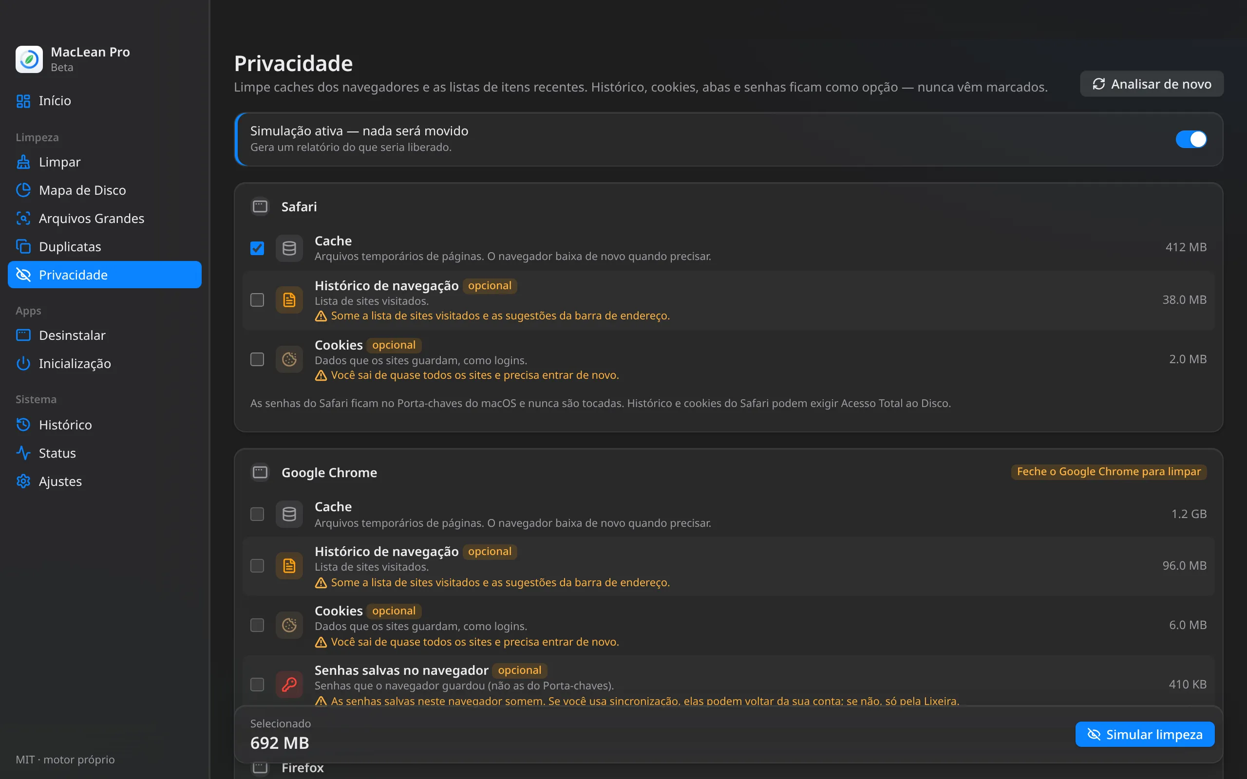 MacLean Pro — Privacidade