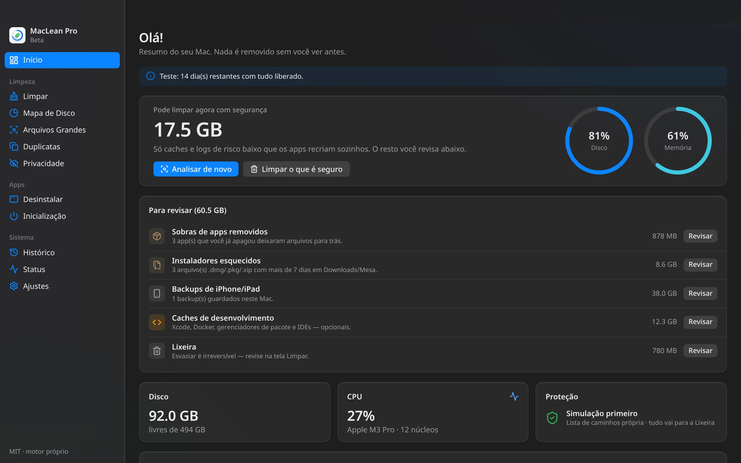 MacLean Pro — Análise em 1 clique